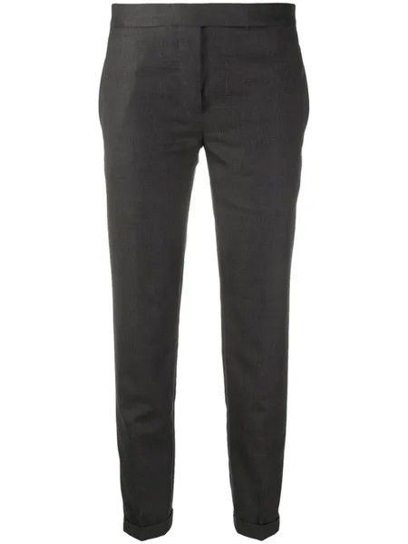 Укороченные брюки строгого кроя Thom Browne, серый