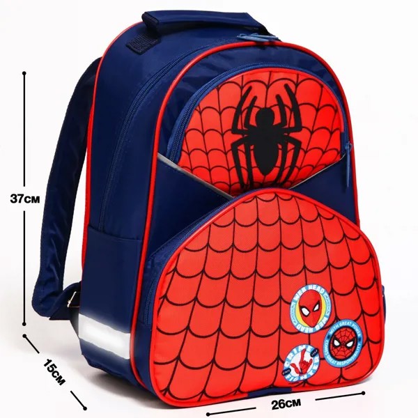 Рюкзак школьный эргонм.спинка а 37*26*17 человек-паук красно-синий