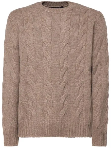Loro Piana джемпер с косой вязкой, коричневый