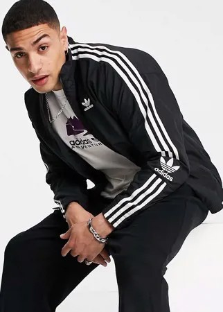 Черная олимпийка на молнии adidas Originals adicolor-Черный цвет