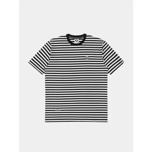 Футболка Aape Moonface Striped, размер XL, черный, белый