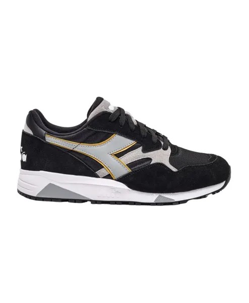 Кожаные спортивные кроссовки на шнуровке Diadora, черный