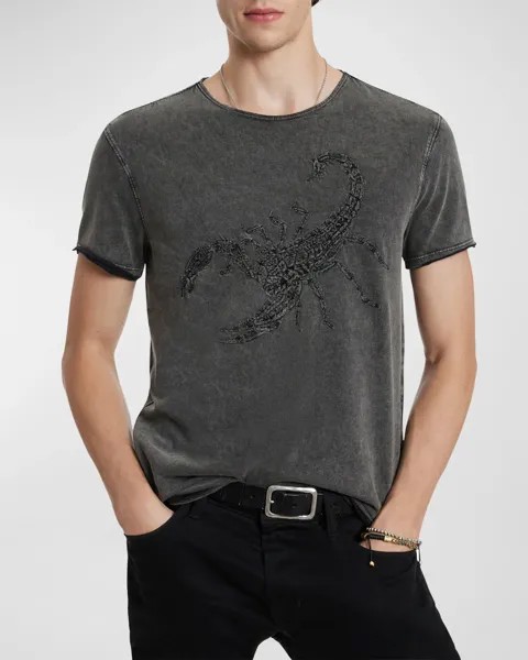 Мужская футболка с вышивкой «Скорпион» Raw-Edge John Varvatos, цвет Charcoal