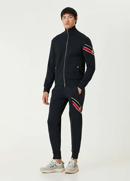 Спортивные брюки-джоггеры с кулиской на талии Moncler, синий