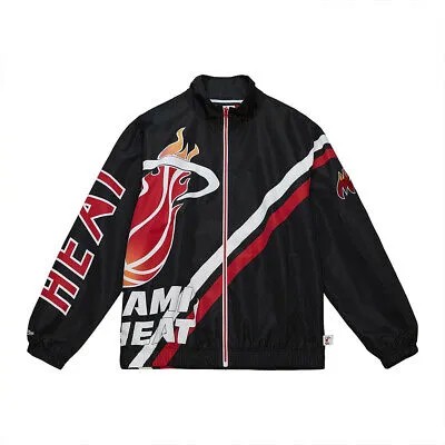 Mitchell - Ness NBA Miami Heat Exploded Logo Warm Up Jacket Мужчины черный/белый/красный