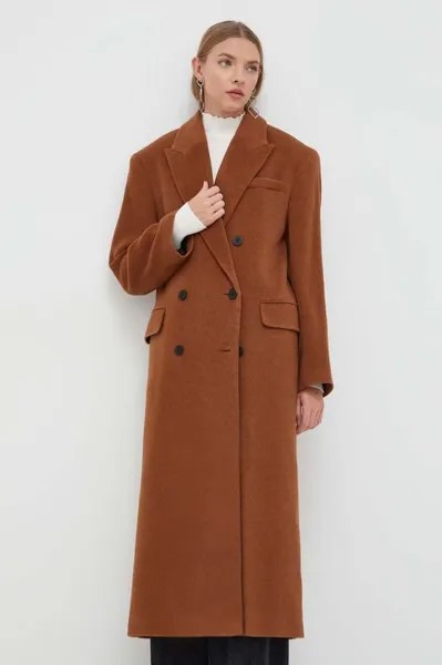 Шерстяное пальто Hugo, коричневый