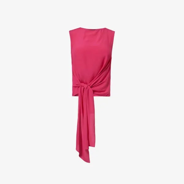 Тканый топ свободного кроя асимметричного кроя banjo Weekend Max Mara, цвет fuchsia