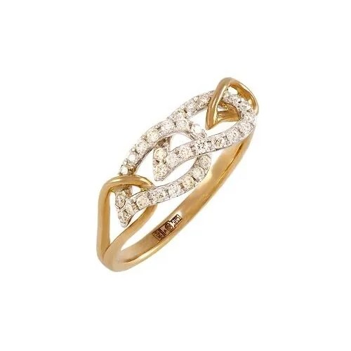 Кольцо Diamond Prime, белое золото, 585 проба, бриллиант, размер 17.1