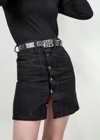 Юбка женская джинс S&T 6686 + ремень (36, Черный)