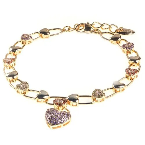 Браслет-цепочка XUPING JEWELRY, фианит, размер 21 см, размер M, золотистый