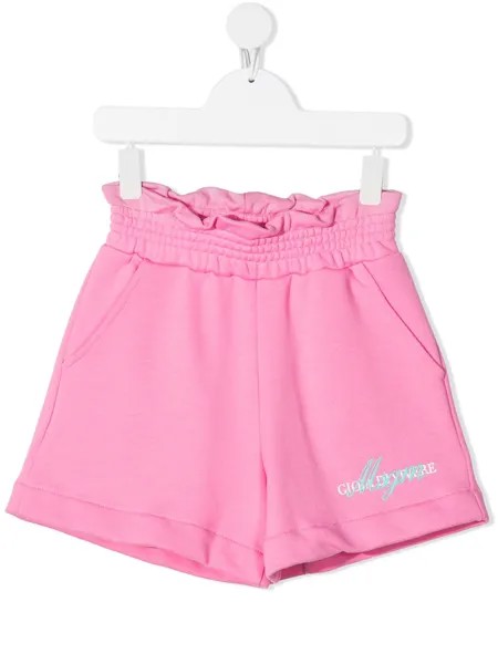 MSGM Kids шорты с оборками и логотипом
