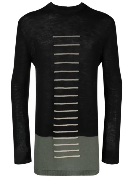 Rick Owens джемпер оверсайз с круглым вырезом, черный