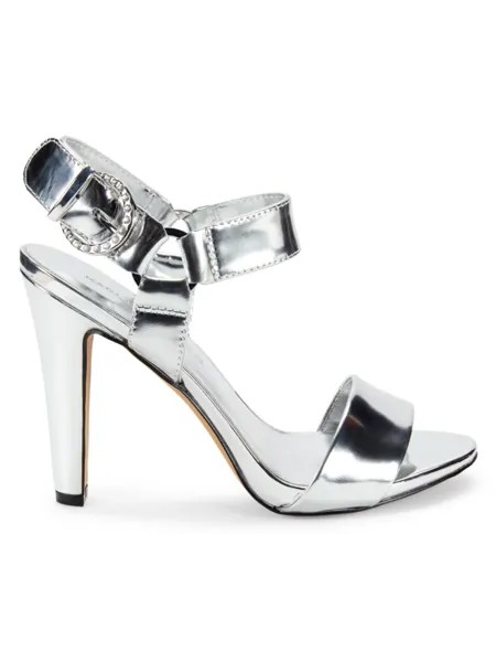 Кожаные сандалии Cieone на шпильке Karl Lagerfeld Paris, серебро