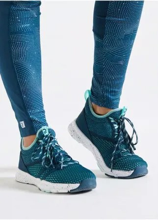 Кроссовки для фитнеса женские зеленые 140 mid, размер: EU41, цвет: Насыщенный Тёмно-Бирюзовый/Пастельный Мятный DOMYOS Х Декатлон
