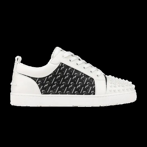 Кроссовки Christian Louboutin Louis Junior Spikes Orlato Flat 'CL Monogram - White Black', белый