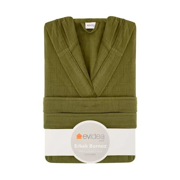 Мужской муслиновый халат Evidea Soft - Хаки - S/M