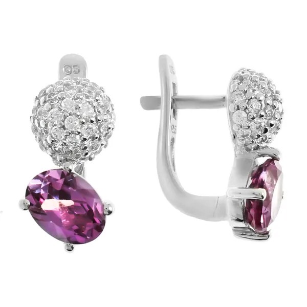 Серьги женские из серебра Balex Jewellery 2454930066, александрит/фианит