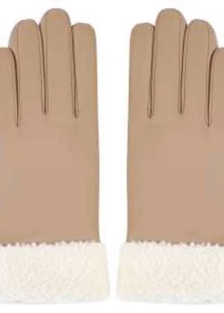 Модный и универсальный аксессуар для холодного сезона - кожаные перчатки с отделкой из натуральной овчины. Изделие в бежевом цвете станет отличным дополнением к вашему образу.