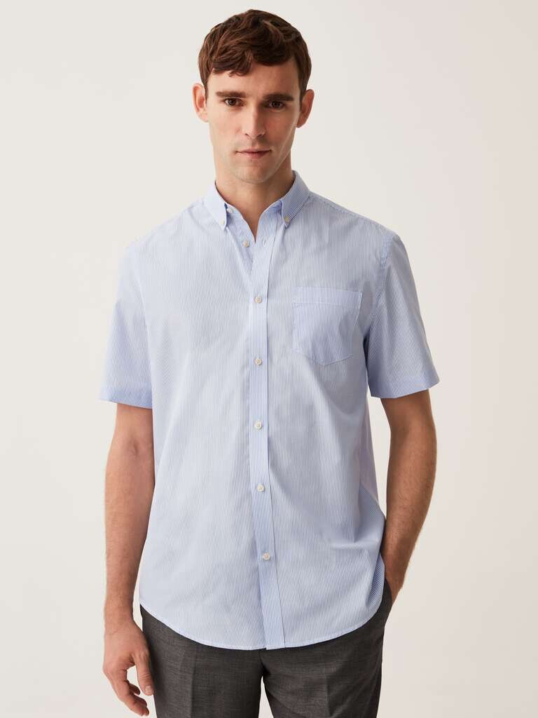 Рубашка с короткими рукавами, цвет white/light blue