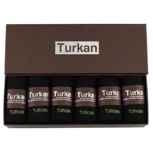 Носки Turkan, 6 пар, 6 уп., размер 41-44, черный, белый, синий, серый