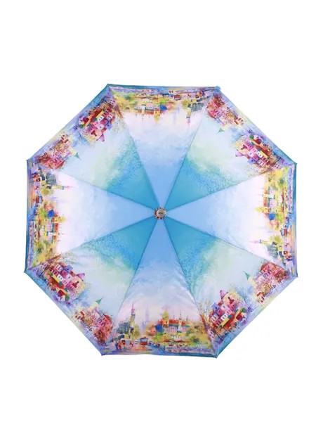 Зонт складной женский автоматический ZEST 83726 небесно-голубой