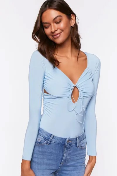 Облегающее боди с вырезом и длинными рукавами Forever 21