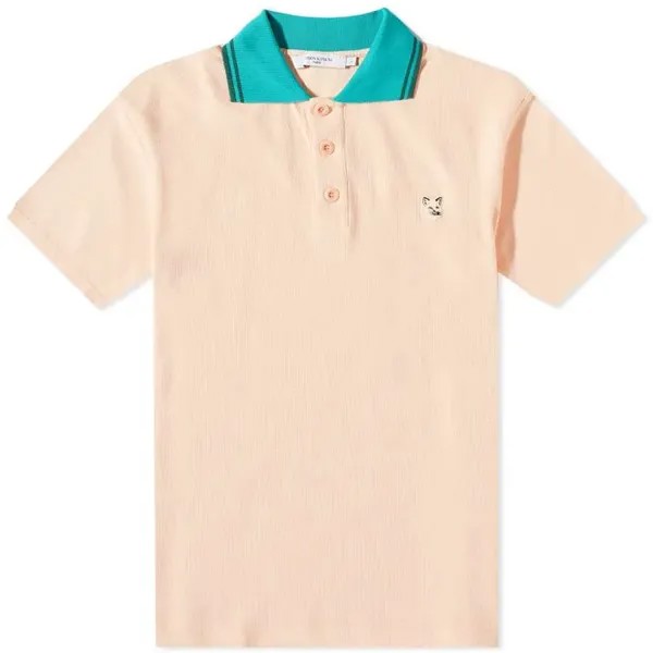 Футболка-поло Maison Kitsune Tonal Fox Head Patch Polo, персиковый