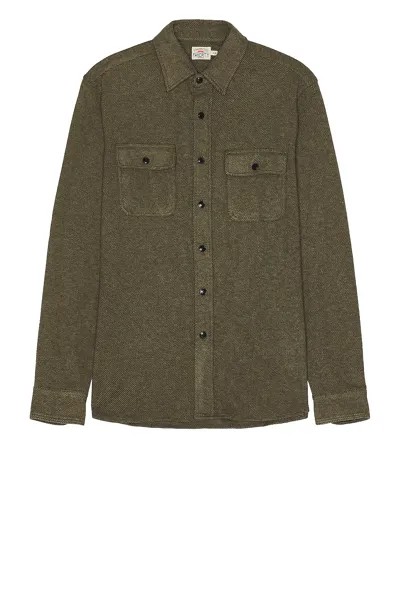 Свитер Faherty Legend Shirt, цвет Olive Melange Twill