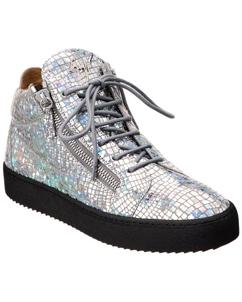 Кожаные кроссовки Giuseppe Zanotti May, серебро