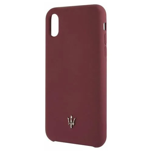 Чехол Maserati Silicone для iPhone XR, красный (Burgundy)