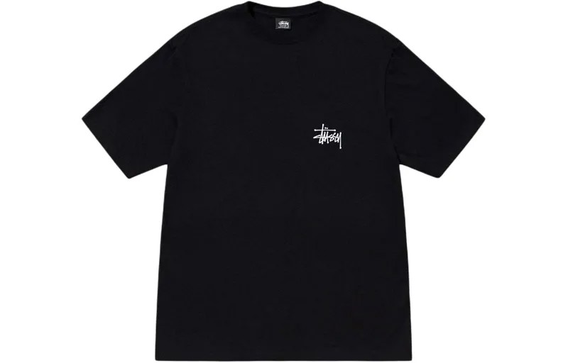Футболка-пуловер из хлопка с ребристым буквенным принтом Stussy, цвет Marine