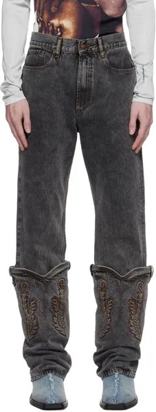Черные мини-ковбойские джинсы в винтажном стиле Y/Project