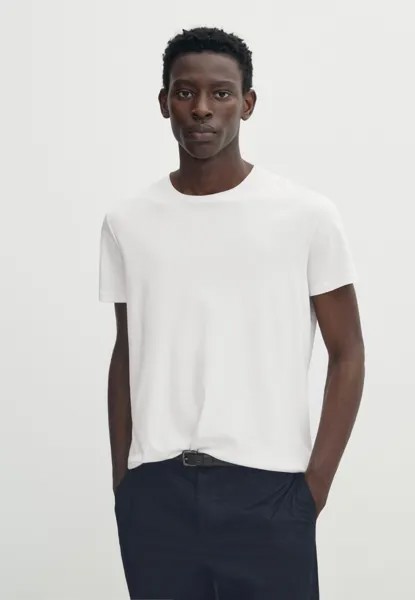 Базовая футболка KURZÄRMELIGES  AUS REINER  Massimo Dutti, белый деним
