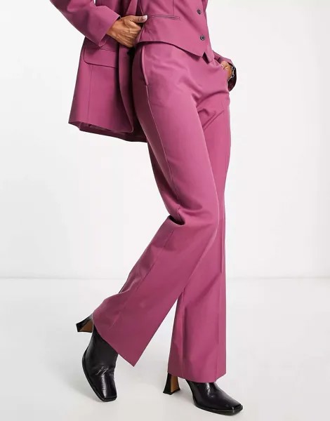 Сливовые узкие прямые костюмные брюки ASOS Hourglass Mix & Match