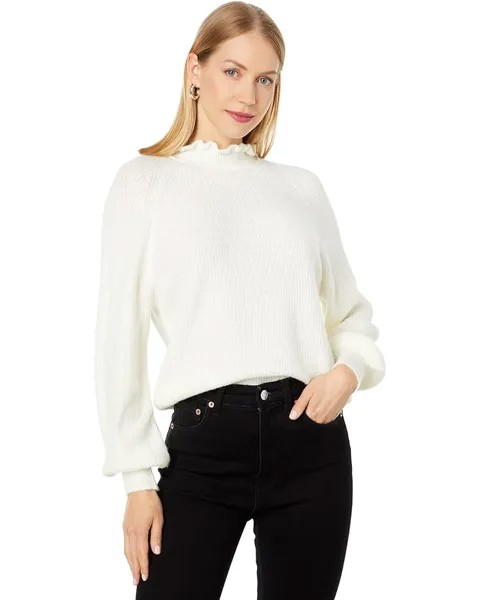 Свитер Lilla P Oversized Ruffle Neck Raglan Sweater, цвет Talc