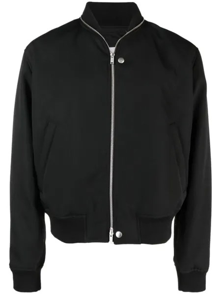 Jil Sander шерстяной бомбер на молнии, черный