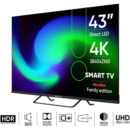 Телевизор Topdevice Tdtv43bs05u_bk, 4K Ultra HD, черный .