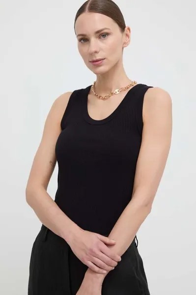 Хлопковый топ Weekend Max Mara, черный