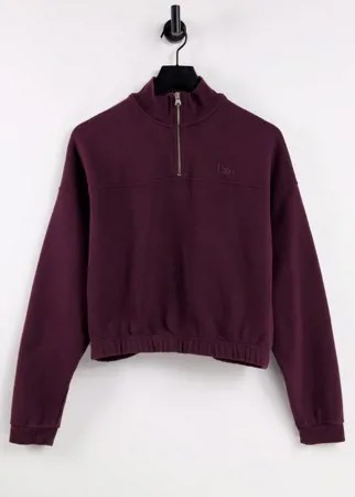 Бордовый свитшот с короткой молнией Levi's-Красный