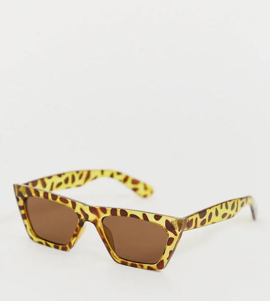 Эксклюзивные солнцезащитные очки в черепаховой угловатой оправе South Beach-Коричневый
