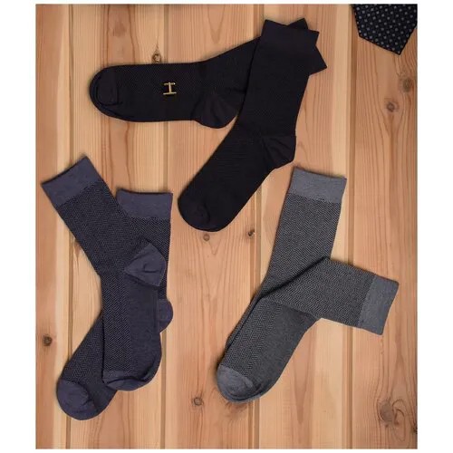 Мужские носки Berchelli, 6 пар, классические, размер 31, серый, черный