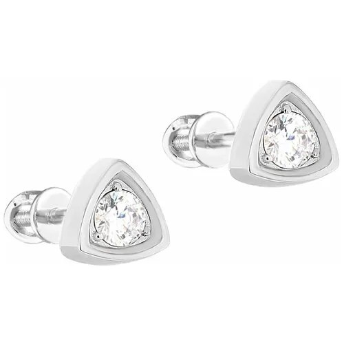 Серьги пусеты KABAROVSKY, серебро, 925 проба, фианит