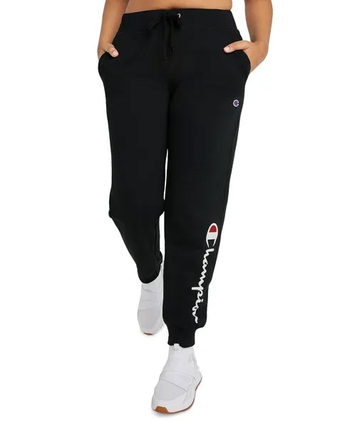 Женские спортивные штаны с логотипом на шнурке Champion, черный