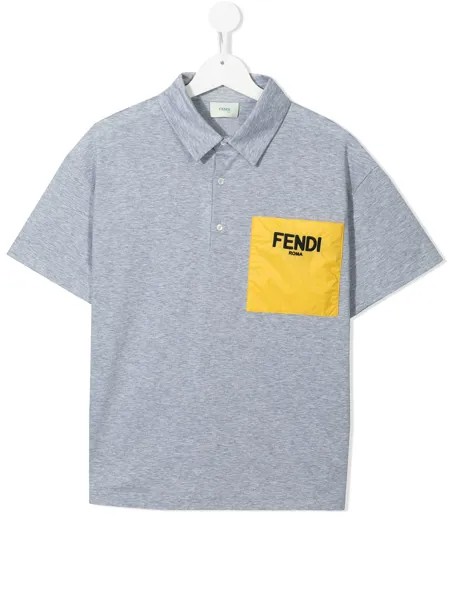 Fendi Kids рубашка поло с вышитым логотипом