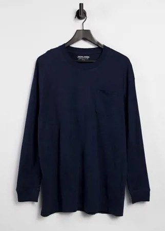 Темно-синий oversize-лонгслив Jack & Jones Originals