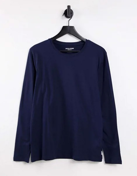 Темно-синий лонгслив Jack & Jones Essentials