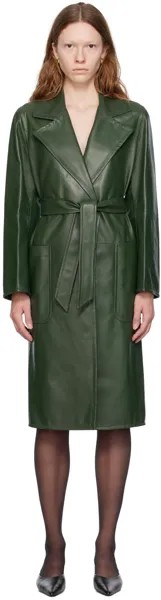 Зеленая кожаная куртка Manuela Icon Moss Max Mara