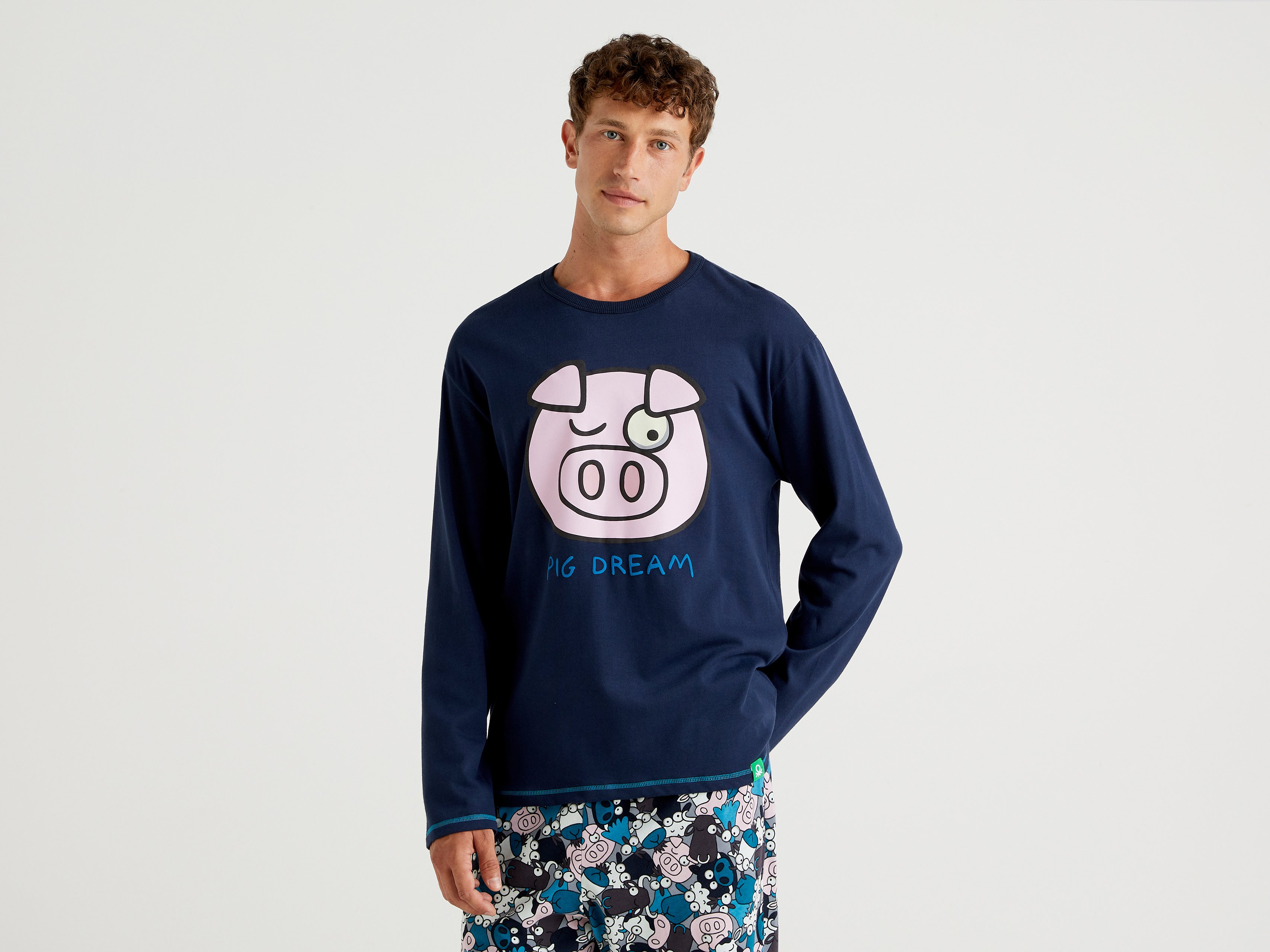 Лонгслив мужской United Colors of Benetton 21A_3I8X4M833 синий S