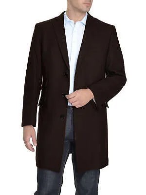 Мужское шерстяное кашемировое однобортное шоколадно-коричневое пальто длиной 3/4 в стиле автомобиля Верхнее пальто