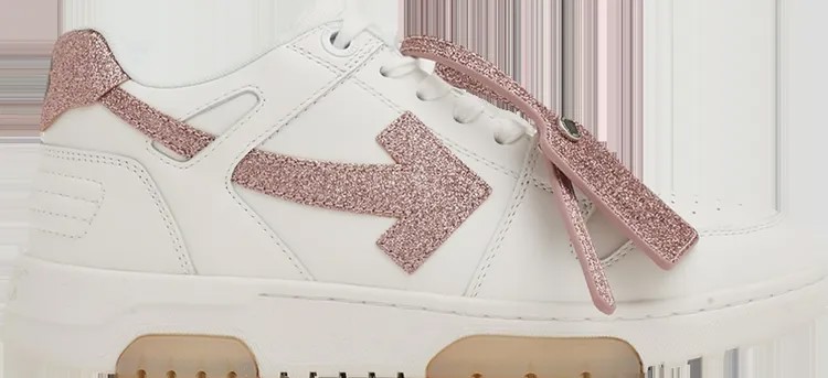 Кроссовки Off-White Wmns Out of Office White Pink Glitter, белый